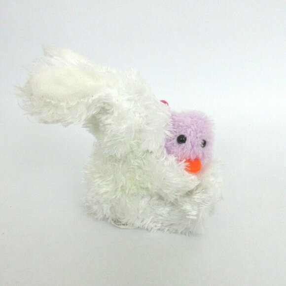 Fiesta EASTER BUNNY RABBIT 7" Tall White Plush with Purple Baby Chick Jelly Bean - Picture 3 of 8